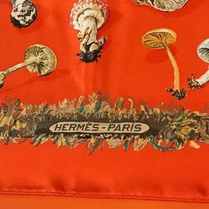 Hermes Scarf Champignons by Anne Gavarni 90cm silk